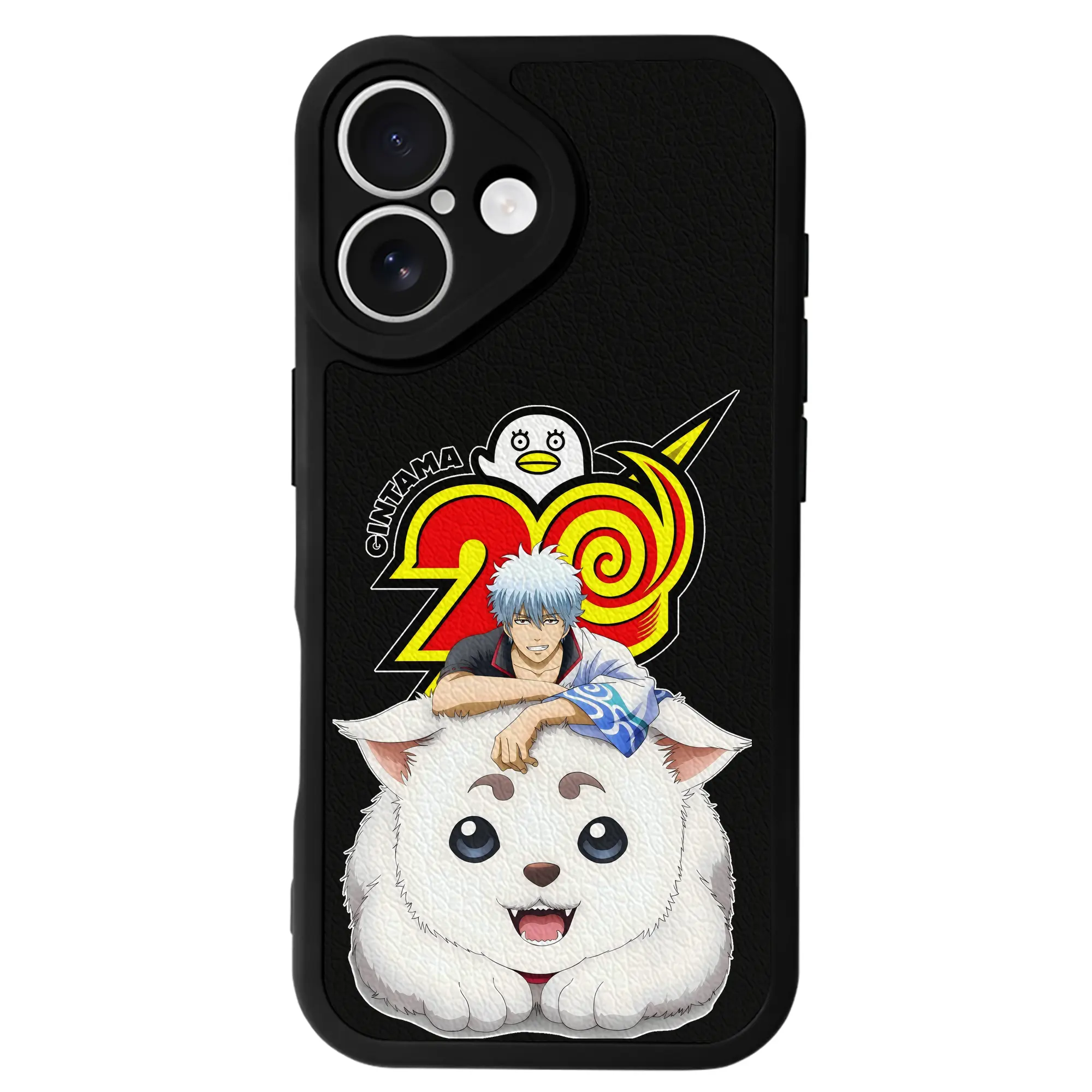 銀魂 グッズ 坂田 銀時 - IPhone 16シリーズ対応 ・ シリコンスマホケース ・ レザー調 ・ 高精度フィット ・ 耐衝撃 ・ ワイヤレス充電対応 ・ 精密カット